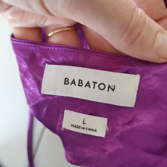 Babaton Slip Dress Womens Large Purple Spaghetti Strap Mini Aritzia Acetate - Picture 3 of 10